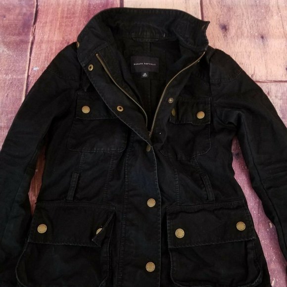 BANANA REPUBLIC Military Moto Denim Jacket - Picture 2 of 7